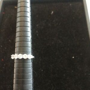 Elegant Silver Band with Clear Stones